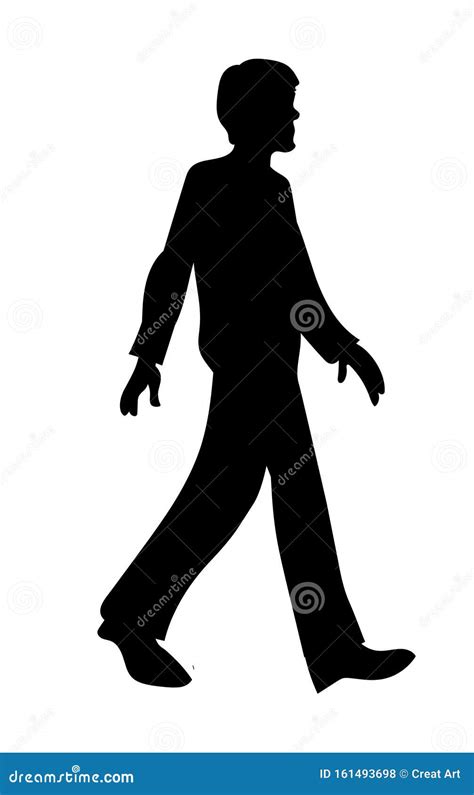 Man Walking Vector Silhouette.Walking Man Illustration Stock Vector ...