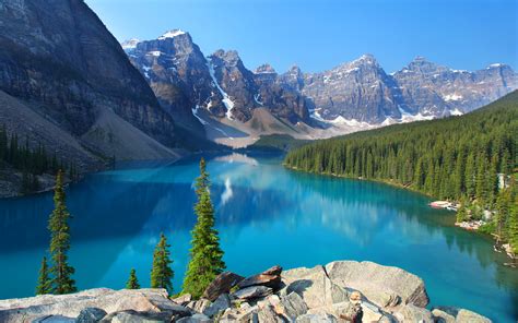 Images Banff Canada Nature Spruce Mountains Lake Parks 3840x2400