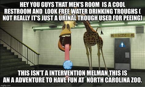 Melman Thinking about drinking fountains - Imgflip