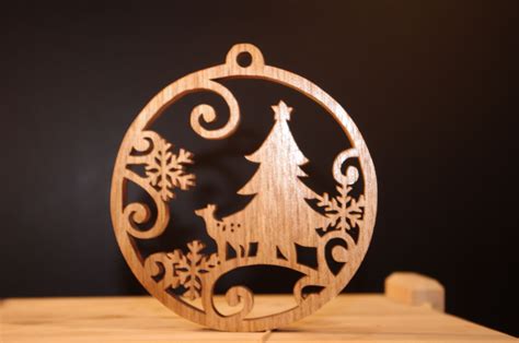 Scroll saw Christmas ornament Zebra Wood, Christmas Decorations ...