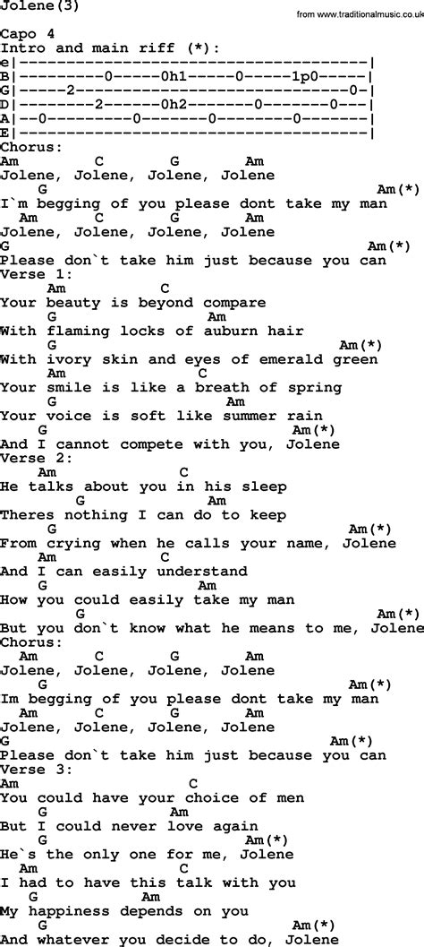 Jolene Lyrics