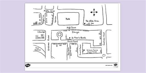 FREE! - Sketch Map Colouring Sheet (teacher made) - Twinkl