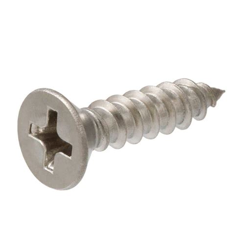 Everbilt #6 x 1/2 in. Phillips Flat Head Stainless Steel Wood Screw (3 ...