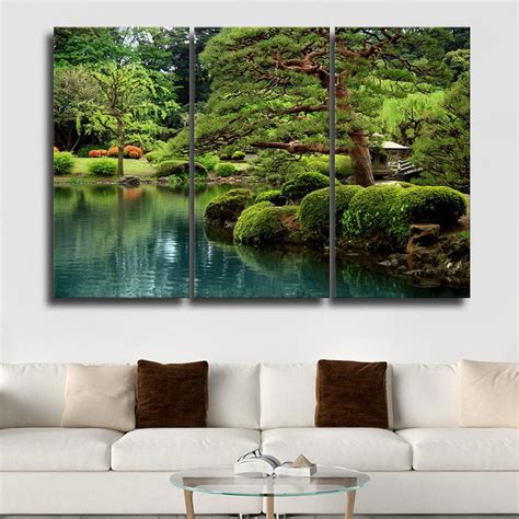 Japanese Garden Multi Panel Canvas Wall Art #JapaneseGardenDesignStones ...