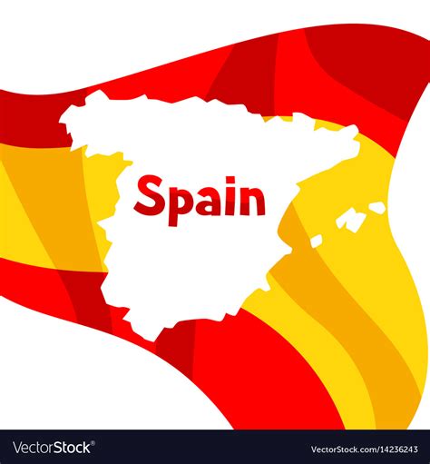 Background with flag and map of spain spanish Vector Image