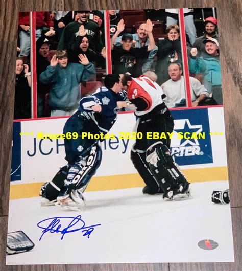 FELIX POTVIN Fights RON HEXTALL Goalie FIGHT Auto SIGNED 11x14 Photo ...