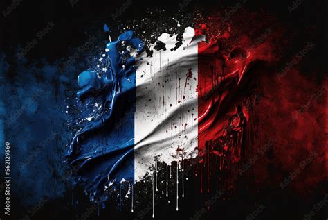 Abstract france flag background with grunge style, AI generation Stock ...