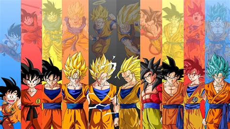 All forms of Goku, dragon ball, super saiyan, super saiyan 3, HD ...