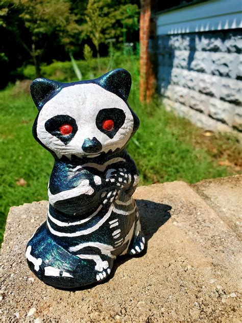 Hand Painted Raccoon Skeleton Figure Halloween Decor | Etsy