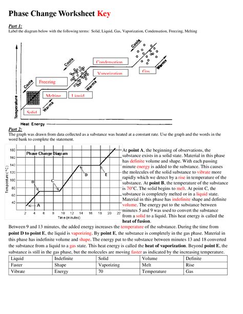 Phase Change Worksheet Answers - Zipworksheet.com