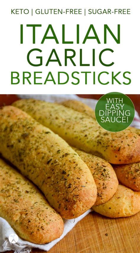 Keto Italian Garlic Breadsticks with Easy Dipping Sauce