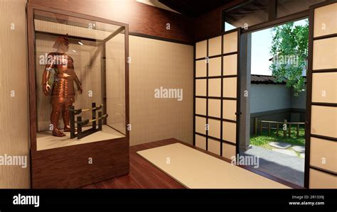 3D rendering of a samurai house interior Stock Photo - Alamy