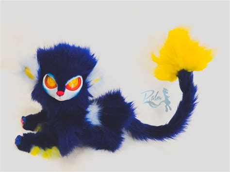 Pokemon Luxray plush art doll. Realistic soft figure action | Etsy