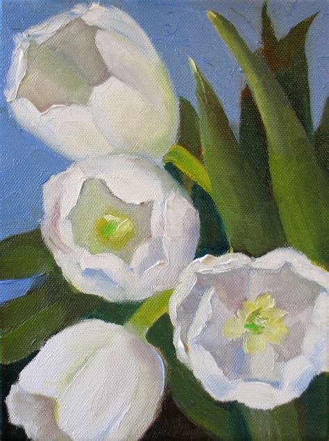 Nel's Everyday Painting: White Tulips - SOLD