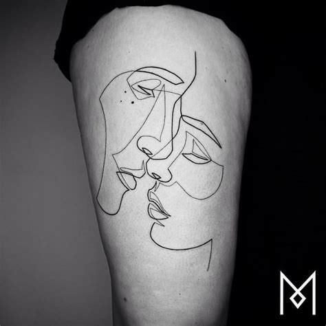 Line Art Face Tattoo | velkny