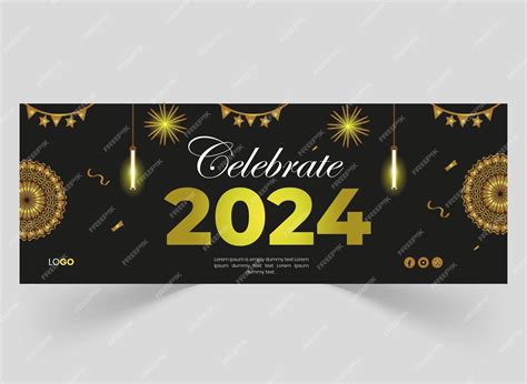 Premium Vector | Happy new year celebration facebook cover design