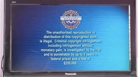 FBI warning screen DVD - YouTube