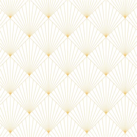 White Art Deco Wallpaper - Yellow Lines Peel and Stick - The Wallberry