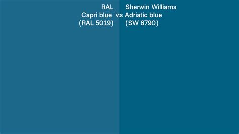 RAL Capri blue (RAL 5019) vs Sherwin Williams Adriatic blue (SW 6790 ...