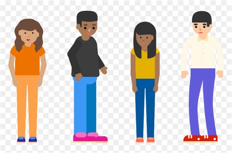 4 People Standing Clipart , Png Download - Clip Art Person Standing ...