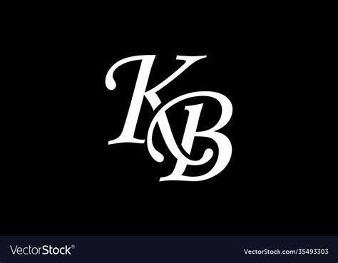 Initial monogram letter k b logo design template Vector Image