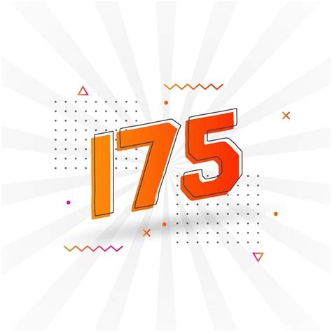 175 number vector font alphabet. Number 175 with decorative element ...