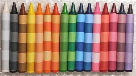 16 STRIPED COLORED jumbo crayons collection - Handcrafted