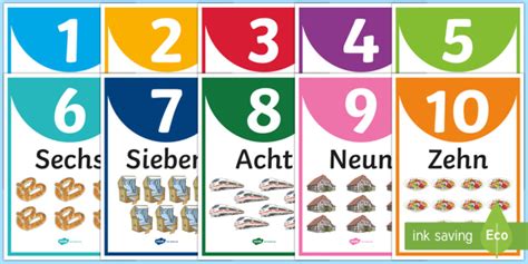 German Numbers 1-10 | Display Posters (teacher made)