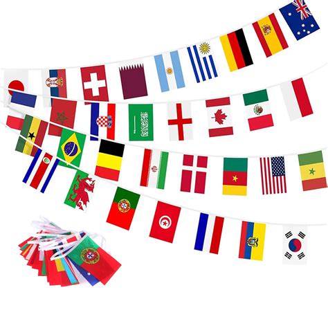 12M World Cup Football Bunting Flags, World Cup Bunting Flags 2022, 32 ...