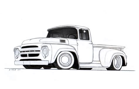 1964 ZIL-130 Stepside Custom Pickup Truck Drawing by Vertualissimo on ...