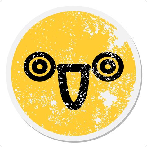 exhilarated face circular sticker 12535321 Vector Art at Vecteezy