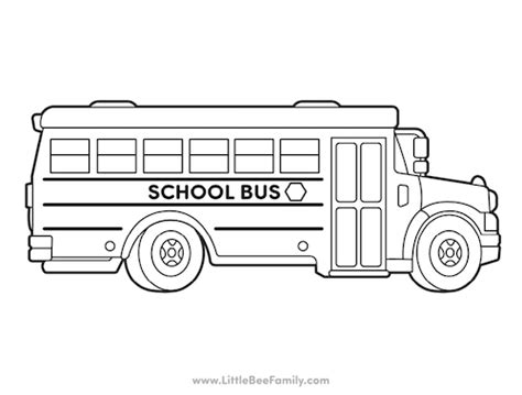 School Bus Coloring Page - Little Bee Family