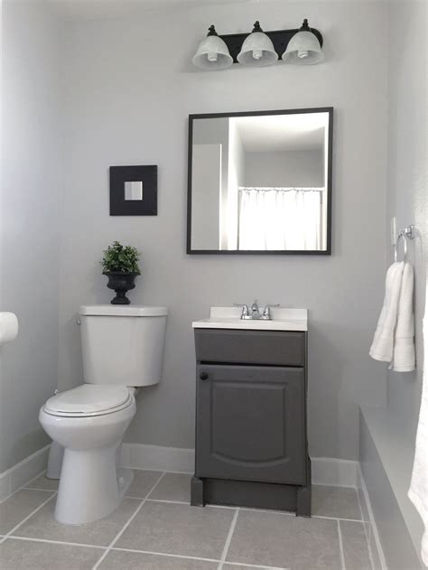 Small garage bathroom - Painted : vanity & wall(Behr -Dolphin Fin -gray ...