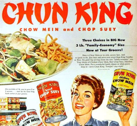 1940s Chun King Chop Suey Chow Mein VINTAGE ILLUSTRATION Advertisement ...