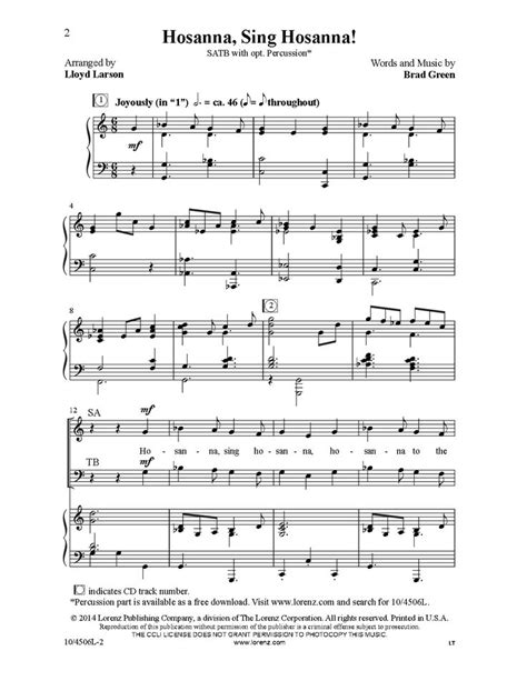 Hosanna, Sing Hosanna! (SATB ) by Brad Green | J.W. Pepper Sheet Music ...