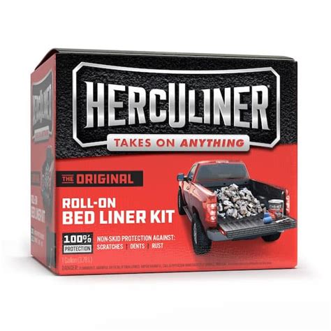 Herculiner 1 gal. Solid Flat/Matte Black Truck Bed Liner Kit HCL1B8 ...