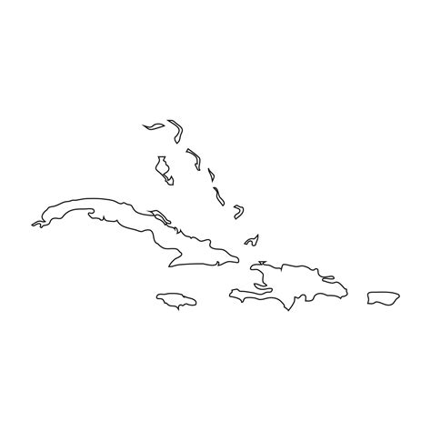 Caribbean map on white background 3330896 Vector Art at Vecteezy