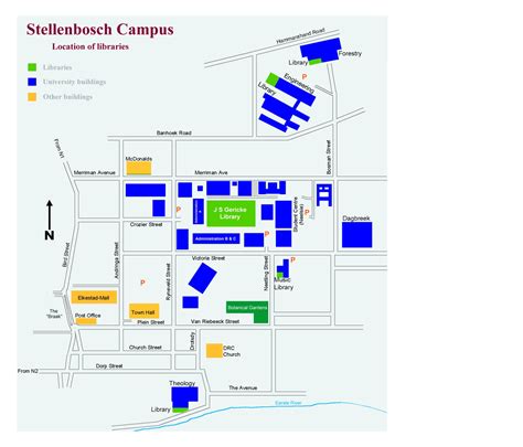 Stellenbosch Campus Map - Stellenbosch South Africa • mappery