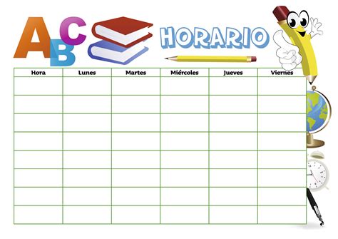 Horario para estudiantes 2 | Horario escolar, Horario de clases ...