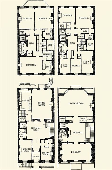 Classic townhouse | Mansion floor plan, House floor plans, Floor plans