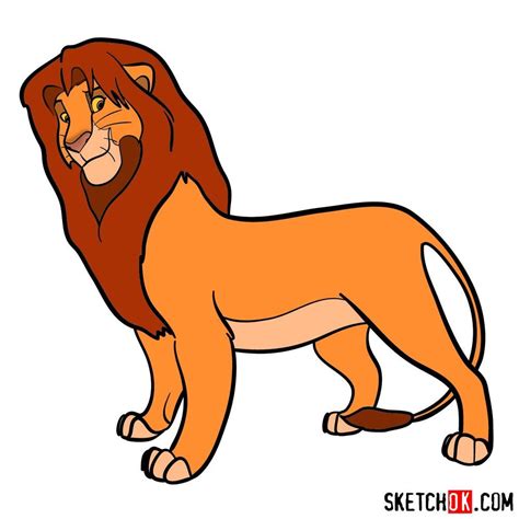 How to draw adult Simba | The Lion King | Lion king drawings, King ...