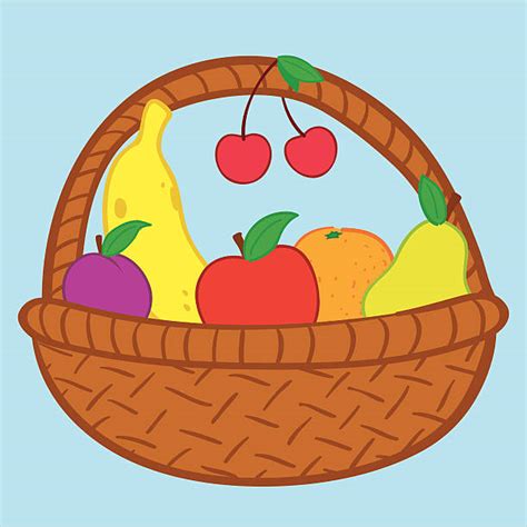 Drawing Of The Exotic Fruit Basket Illustrations, Royalty-Free Vector ...