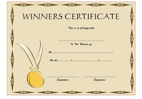 Certificate For Winners Templates