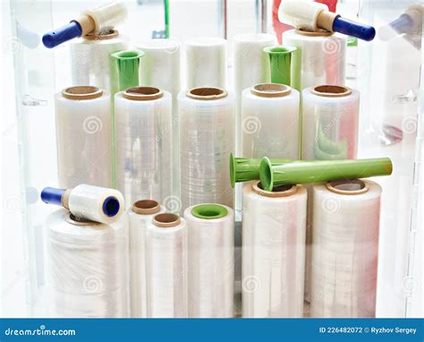 Plastic film rolls stock photo. Image of factory, film - 226482072