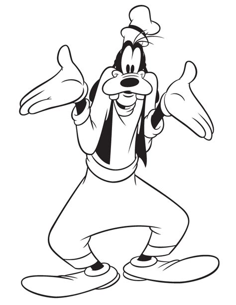 Free Goofy Coloring Page, Download Free Goofy Coloring Page png images ...