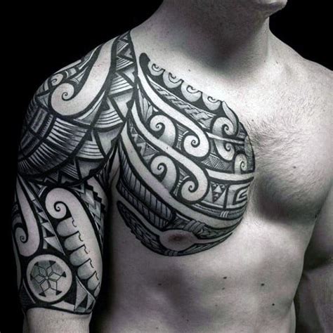 50 Tribal Chest Tattoos For Men - Masculine Design Ideas