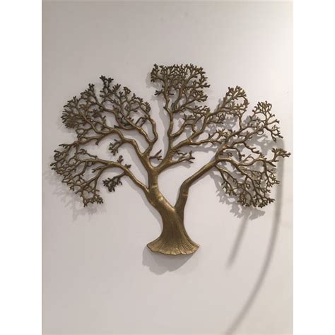 Vintage Brass Tree Wall Art | Chairish