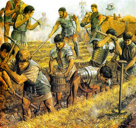 Roman Legionaries digging fortifications during the Siege of Alesia ...