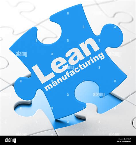 Industry concept: Lean Manufacturing on puzzle background Stock Photo ...