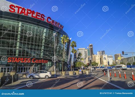 Panoramic View of the Staples Center and Downtown Los Angeles Editorial ...